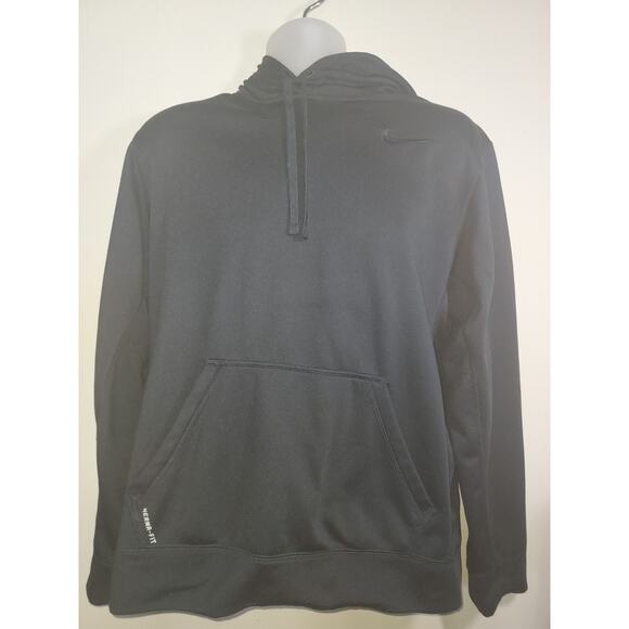 Nike Therma Fit Men's Hoodie Medium Sweatshirt Long Sleeve Fleece Black - Picture 1 of 8